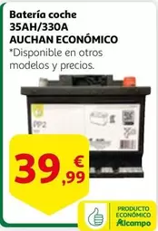 Oferta de Auchan - Bateria Coche 35ah/330a por 39,99€ en Alcampo