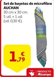 Oferta de Auchan - Set De Bayetas De Microfibra por 1,79€ en Alcampo