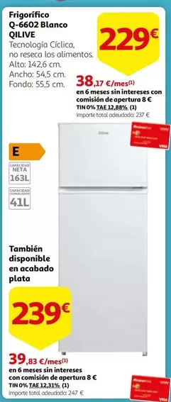 Oferta de Blanco - Q-6602  Q-UEVE por 229€ en Alcampo