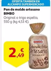 Oferta de Alcampo - Pan De Molde Artesano por 2,49€ en Alcampo