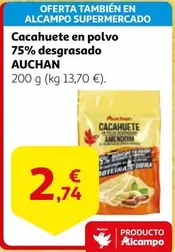 Oferta de Auchan - Cacahuete En Polvo 75% Desgrasado por 2,74€ en Alcampo