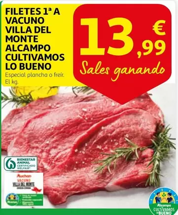 Oferta de Alcampo - Filetes 1 A Vacuno Villa Del Monte Alcampo Cultivamos Lo Bueno por 13,99€ en Alcampo