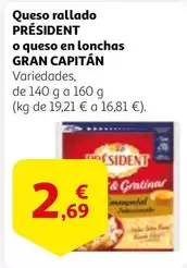 Oferta de Gran Capitán - Queso Rallado O Queso En Lonchas por 2,69€ en Alcampo