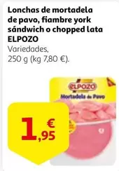 Oferta de Elpozo - Lonchas De Mortadela De Pavo, Fiambre York Sandwich O Chopped Lata por 1,95€ en Alcampo