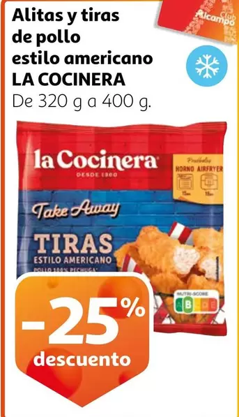 Oferta de La Cocinera - Alitas Y Tiras De Pollo Estilo Americano en Alcampo