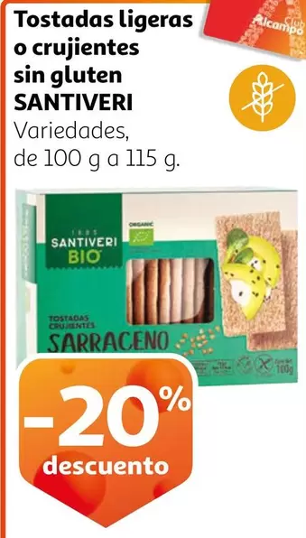 Oferta de Santiveri - Tostadas Ligeras O Crujientes Sin Gluten en Alcampo