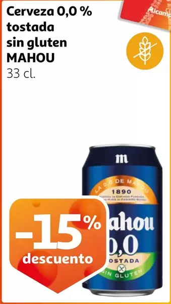 Oferta de Mahou - Cerveza 0.0% Tostada Sin Gluten en Alcampo