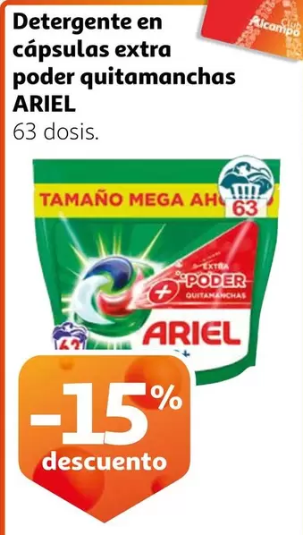 Oferta de Ariel - Detergente En Capsulas Extra Poder Quitamanchas en Alcampo