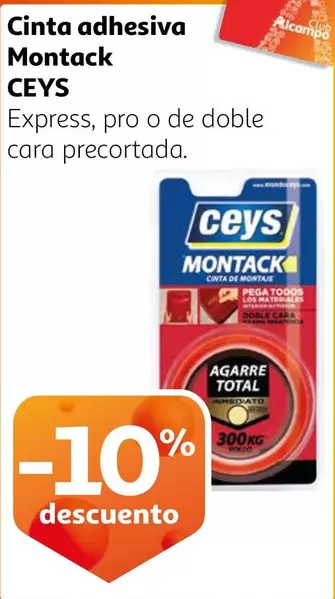 Oferta de Ceys - Cinta Adhesiva Montack en Alcampo