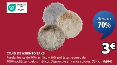 Oferta de TEX - Cojin De Asiento Taks por 3€ en JYSK