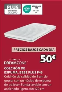 Oferta de Dreamzone - Colchón De Espuma, Bebe Plus F45 por 50€ en JYSK