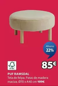 Oferta de Felpa - PUF RAMSDAL Tela de por 85€ en JYSK