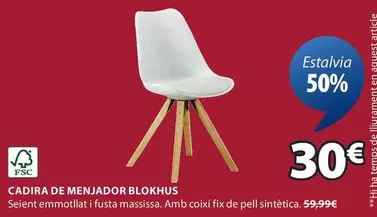 Oferta de Cadira De Menjador Blokhus por 30€ en JYSK