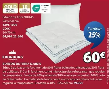 Oferta de Kronborg - Edredó De Fibra Njunis por 100€ en JYSK