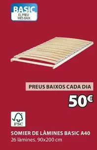 Oferta de Basic - Somier De Lamines Basic A40 por 50€ en JYSK