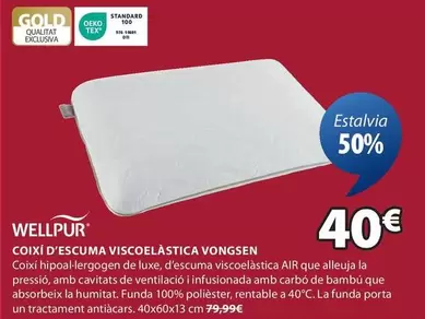 Oferta de Wellpur - Coix D'escuma Viscoelástica Vongsen por 40€ en JYSK