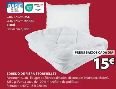 Oferta de Basic - Edredo De Fibra Storfjellet por 15€ en JYSK