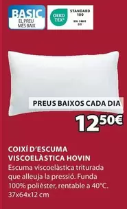 Oferta de Basic - Coixi D'escuma Viscoelastica Hovin por 12,5€ en JYSK