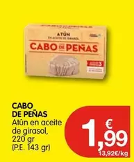 Oferta de Cabo de Peñas - Atún En Aceite De Girasol por 1,99€ en CashDiplo