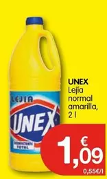 Oferta de Unex - Lejía Normal Amarilla por 1,09€ en CashDiplo