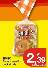 Oferta de Bimbo - Bagels Semillas por 2,39€ en CashDiplo