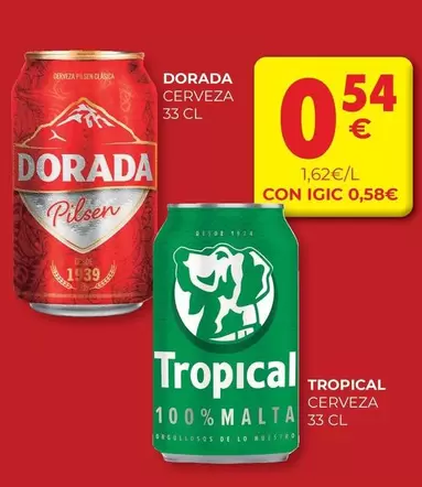 Oferta de Tropical - Cerveza por 0,54€ en CashDiplo