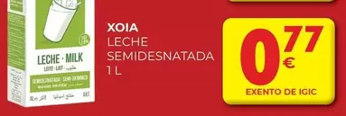 Oferta de Xoia - Leche Semidesnatada por 0,77€ en CashDiplo