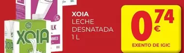 Oferta de Xoia - Leche Desnatada por 0,74€ en CashDiplo