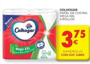 Oferta de Colhogar - Papel De Cocina Mega Xxl por 3,75€ en CashDiplo