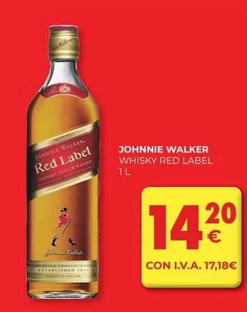 Oferta de Johnnie Walker - Whisky Red Label por 14,2€ en CashDiplo