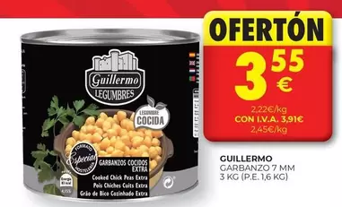 Oferta de Guillermo - Garbanzo 7 Mm por 3,91€ en CashDiplo