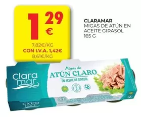 Oferta de Claro - Migas De Atun En Aceite Girasol por 1,29€ en CashDiplo