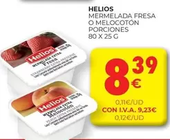 Oferta de Helios - Mermelada Fresa O Melocoton Porciones por 8,39€ en CashDiplo