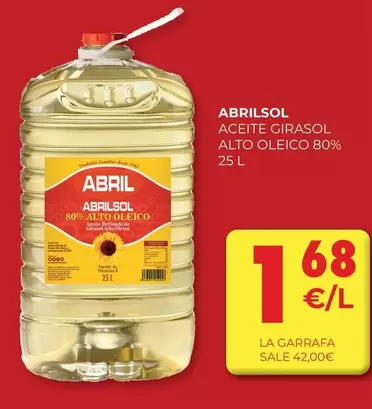 Oferta de Abril - Aceite Girasol Alto Oleico 80% por 1,68€ en CashDiplo