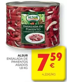 Oferta de Alsur - Ensalada De Pimientos Asados por 7,59€ en CashDiplo