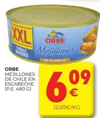 Oferta de Orbe - Mejillones De Chile En Escabeche por 6,09€ en CashDiplo