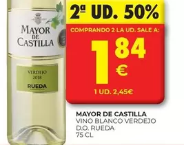 Oferta de Mayor de Castilla - Vino Blanco Verdejo D.o. Rueda por 2,45€ en CashDiplo