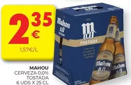 Oferta de Mahou - Cerveza 0,0% Tostada por 2,35€ en CashDiplo