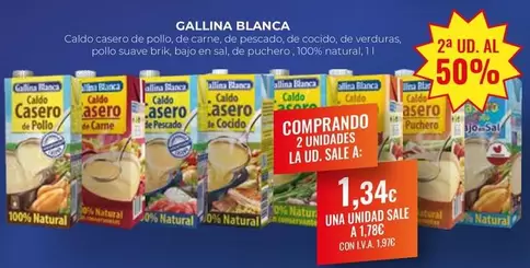 Oferta de Gallina Blanca - Caldo Casero De Pollo, De Carne O Pescado, De Verduras por 1,34€ en CashDiplo