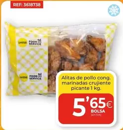 Oferta de Uvesa - Alitas De Pollo Cong. Marinadas Crujiente Picante por 5,65€ en CashDiplo