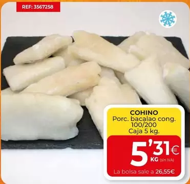 Oferta de Cohino -  Porc. Bacalao Cong. 100/200 Caja por 5,31€ en CashDiplo