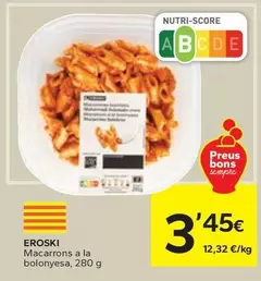 Oferta de Eroski - Macarrones A La Bolonyesa por 3,45€ en Caprabo