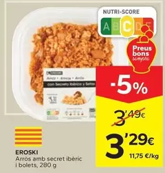 Oferta de Eroski - Arros Amb Secret Iberic I Bolets por 3,29€ en Caprabo