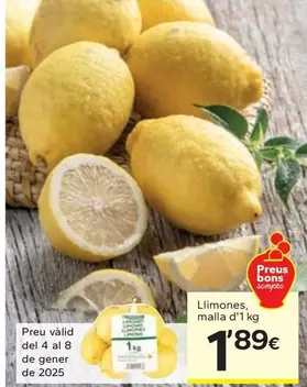 Oferta de Limones Malla por 1,89€ en Caprabo