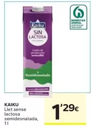 Oferta de Kaiku - Llet Sense Lactosa Semidesnatada por 1,29€ en Caprabo