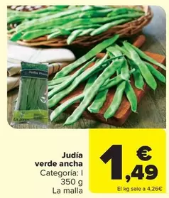 Oferta de Judía Verde Ancha por 1,49€ en Carrefour Market