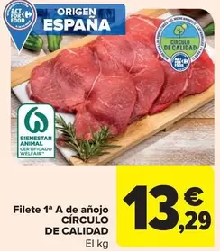 Oferta de Círculo De Calidad - Filete 1a A De Añojo por 13,29€ en Carrefour Market