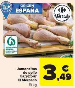 Oferta de Carrefour - El Mercado Jamoncitos De Pollo por 3,49€ en Carrefour Market