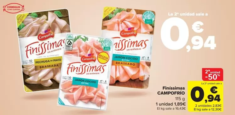 Oferta de Campofrío - Finissimas por 1,89€ en Carrefour Market