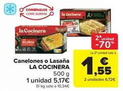 Oferta de La Cocinera - Canelones O Lasana por 5,17€ en Carrefour Market